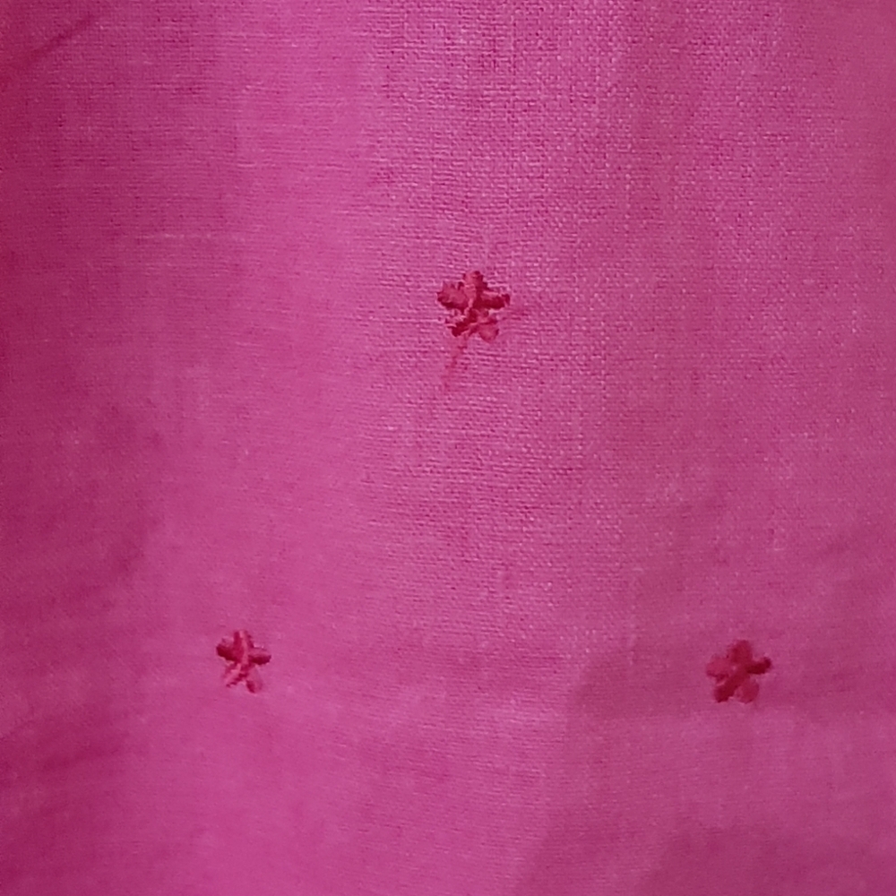 NWT DENIM & CO Pink Embroidered Blouse LINEN / Rayon - Picture 5 of 7